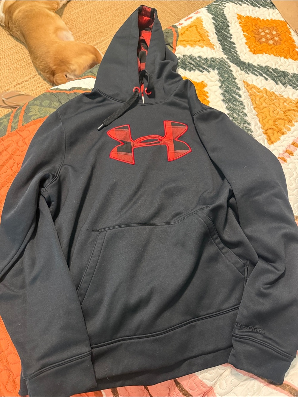 Under Armour Black Hoodie with Red Logo Accents